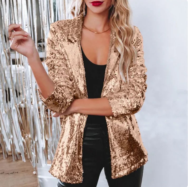 Britney - Blazer élégant polyvalent à sequins
