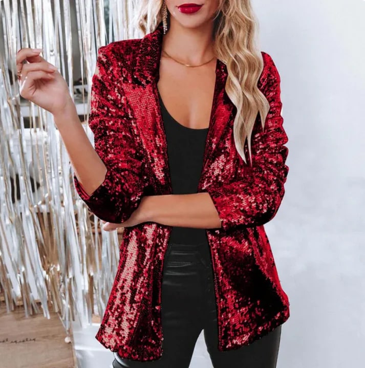 Britney - Blazer élégant polyvalent à sequins