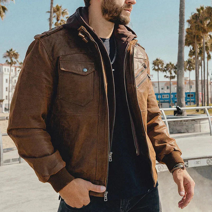 Rahula | Blouson Cuir Élégant pour Hommes