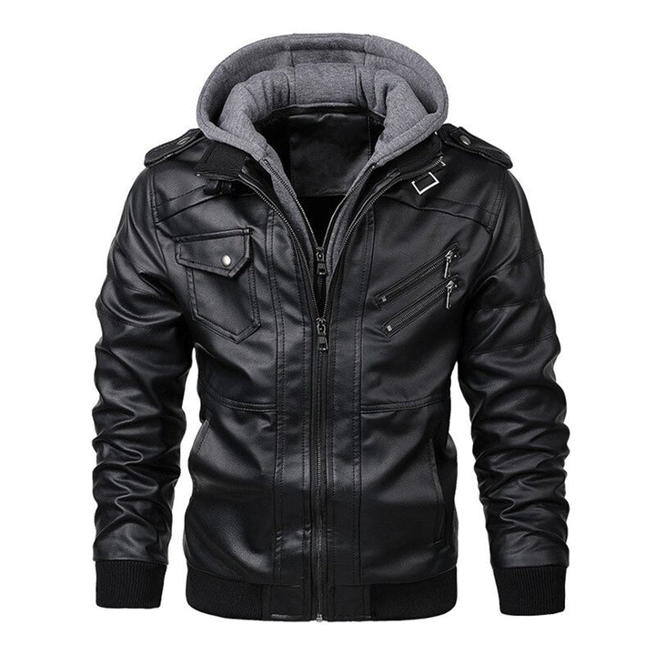 Milanya | Veste en cuir à capuche homme