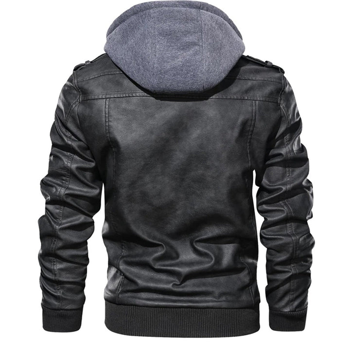 Milanya | Veste en cuir à capuche homme