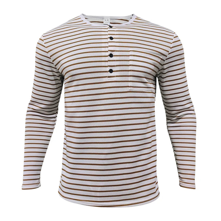 Jewel | Élégant Henley rayé pour hommes