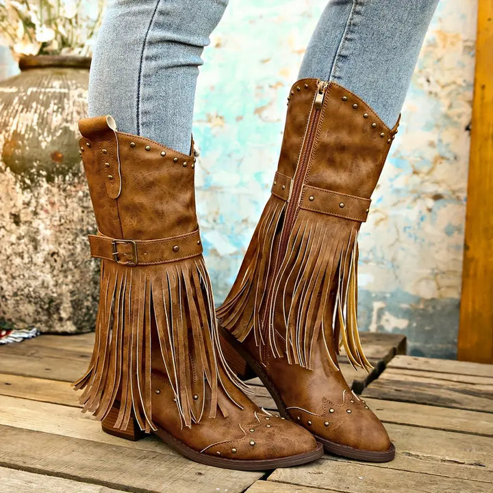 Keri | Bottes Cowboy Élégantes à Franges pour Femme