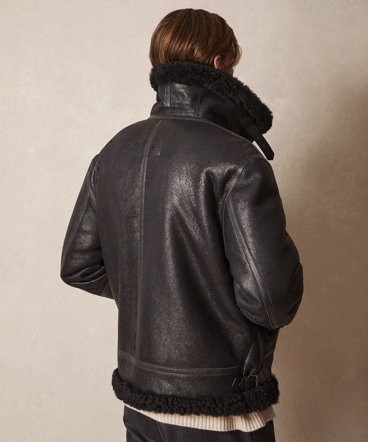 Bill | Veste aviator en cuir noir pour homme