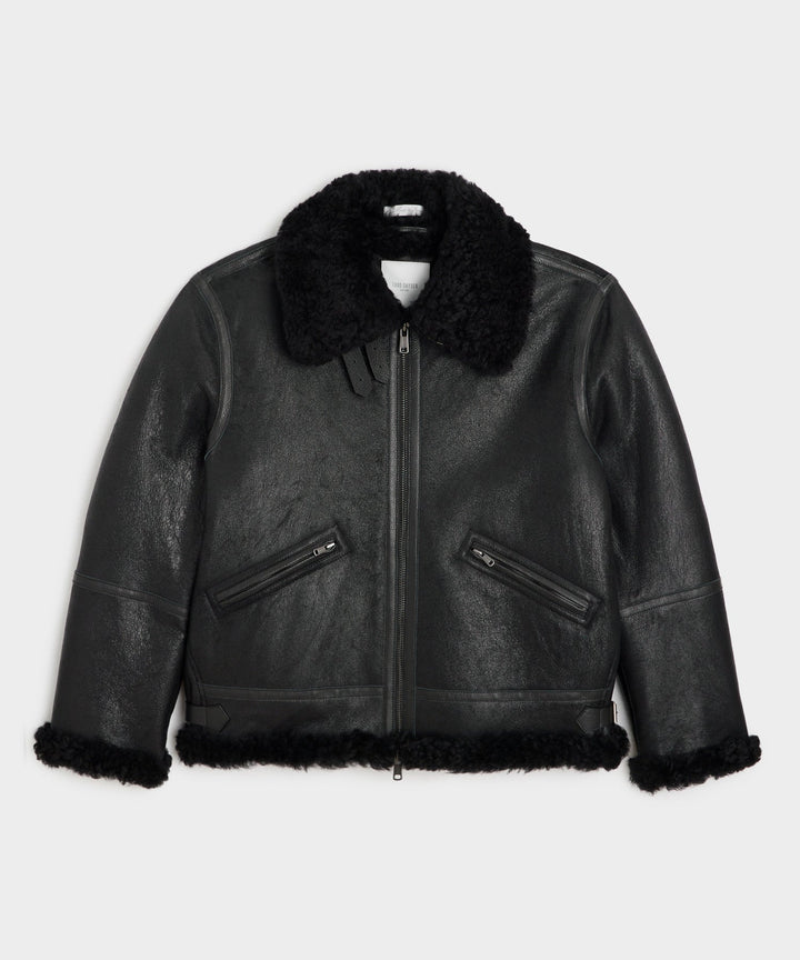 Bill | Veste aviator en cuir noir pour homme