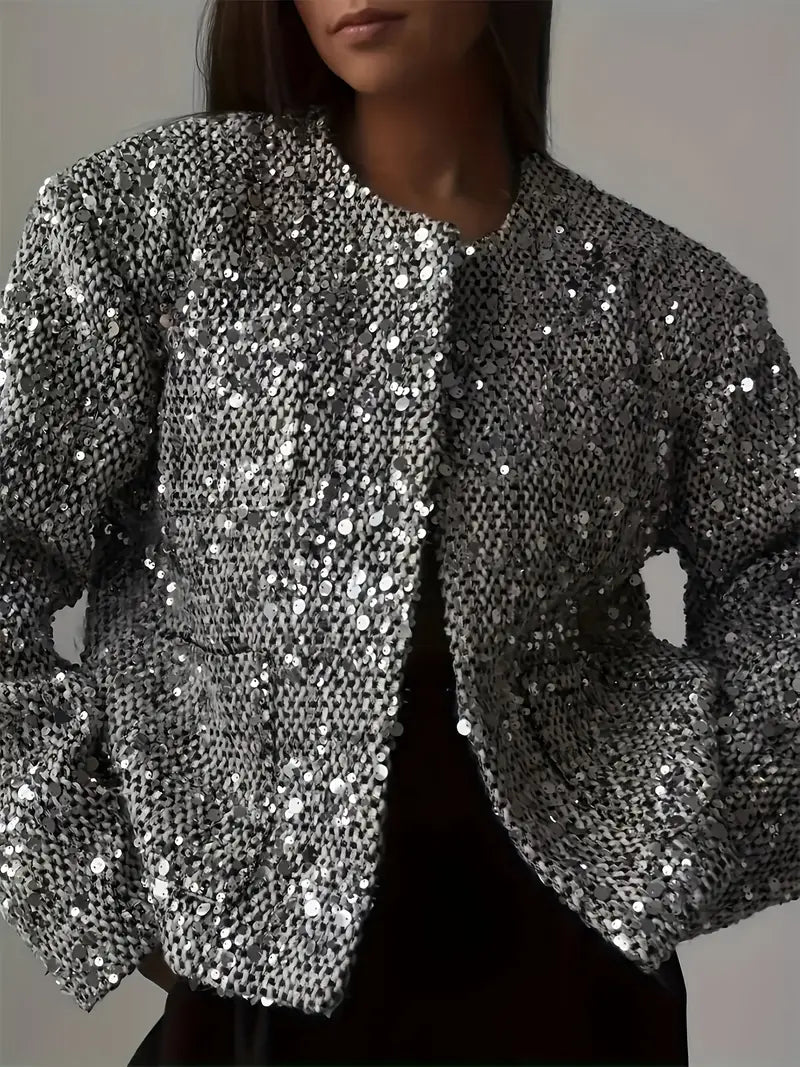 Lenora | Veste mi-saison élégante à paillettes pour Femmes