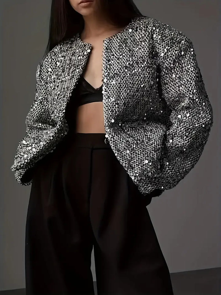 Lenora | Veste mi-saison élégante à paillettes pour Femmes