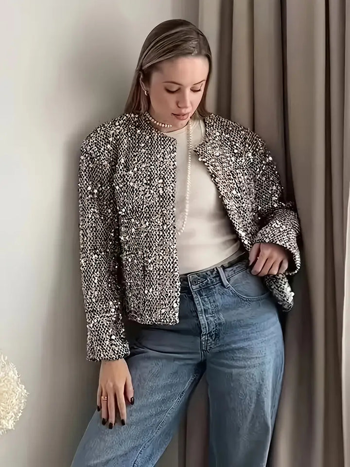Lenora | Veste mi-saison élégante à paillettes pour Femmes