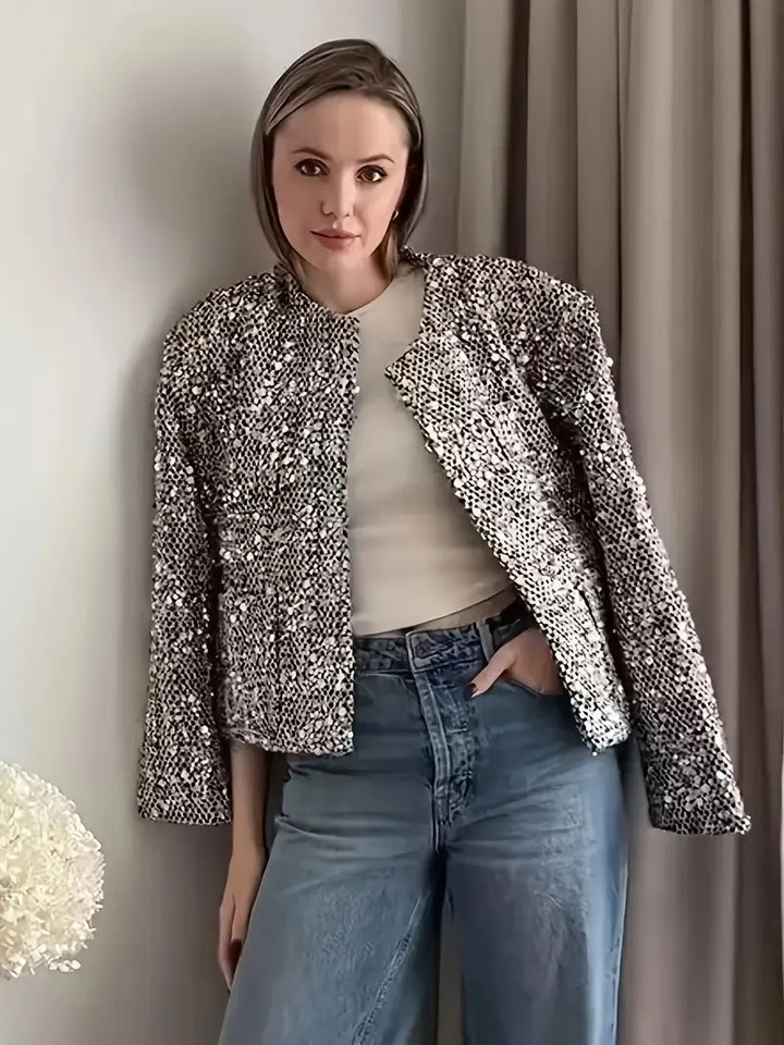 Lenora | Veste mi-saison élégante à paillettes pour Femmes