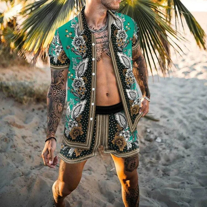 Leonard | Ensemble Estival Hawaiien Décontracté pour Hommes