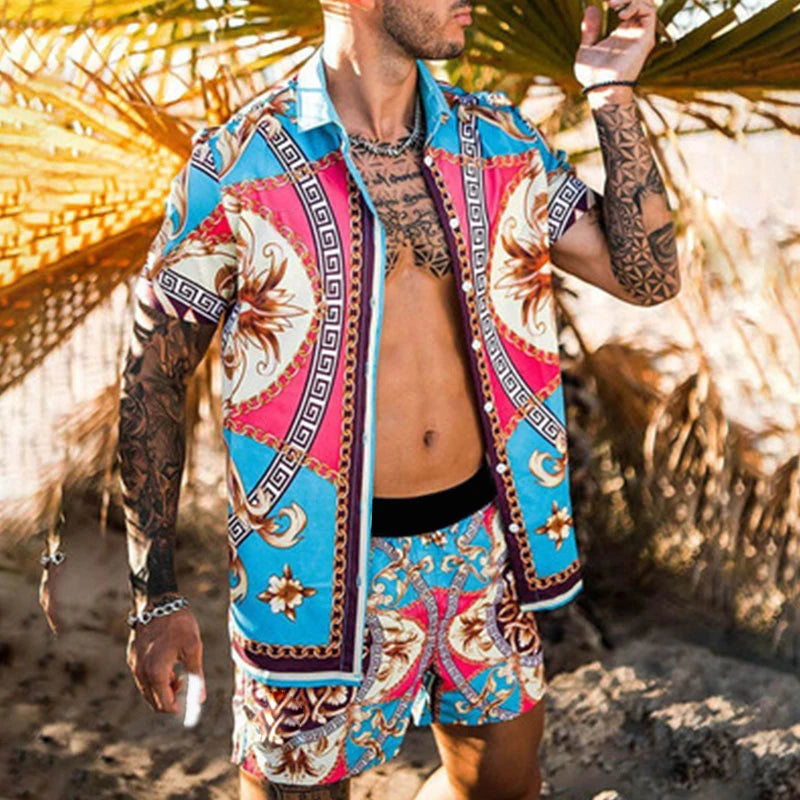 Leonard | Ensemble Estival Hawaiien Décontracté pour Hommes
