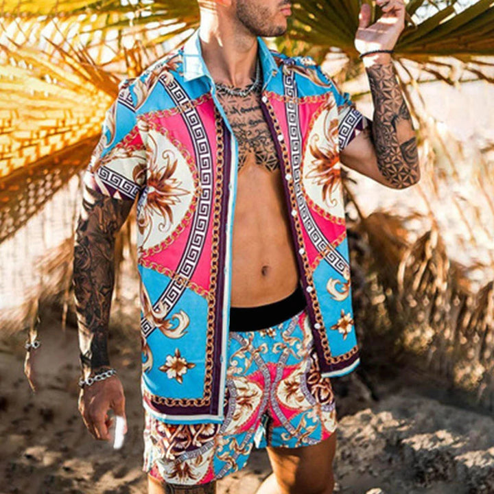 Leonard | Ensemble Estival Hawaiien Décontracté pour Hommes