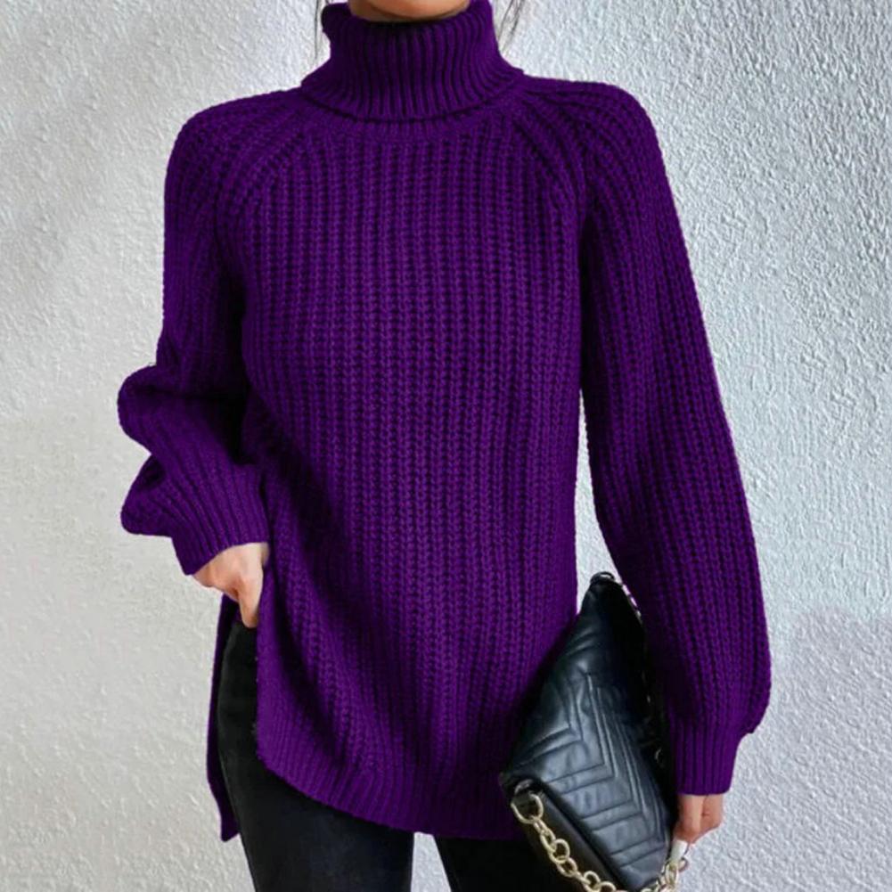 Laurina - Pull chaud en maille à col roulé coupe ample