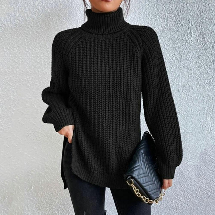 Laurina - Pull chaud en maille à col roulé coupe ample