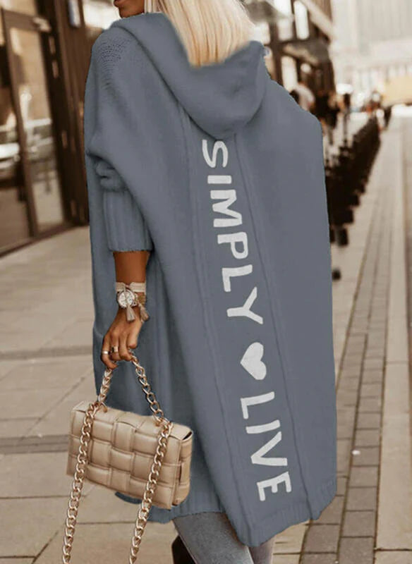 Femme Long Avec Capuche Cardigan – Addis