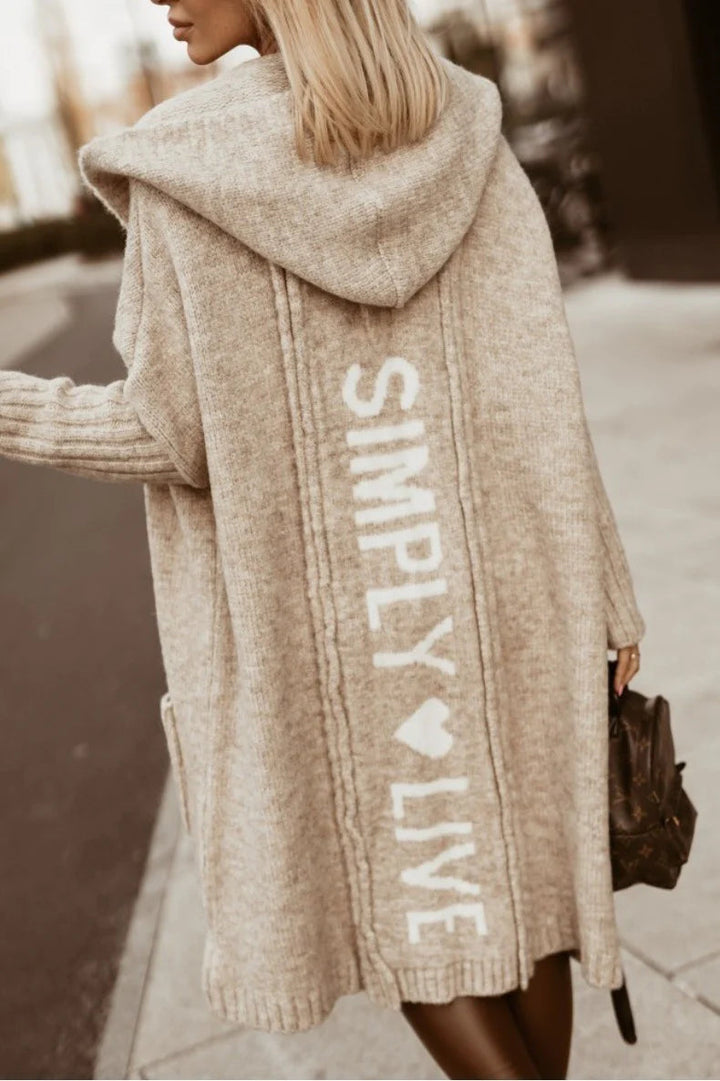 Femme Long Avec Capuche Cardigan – Addis