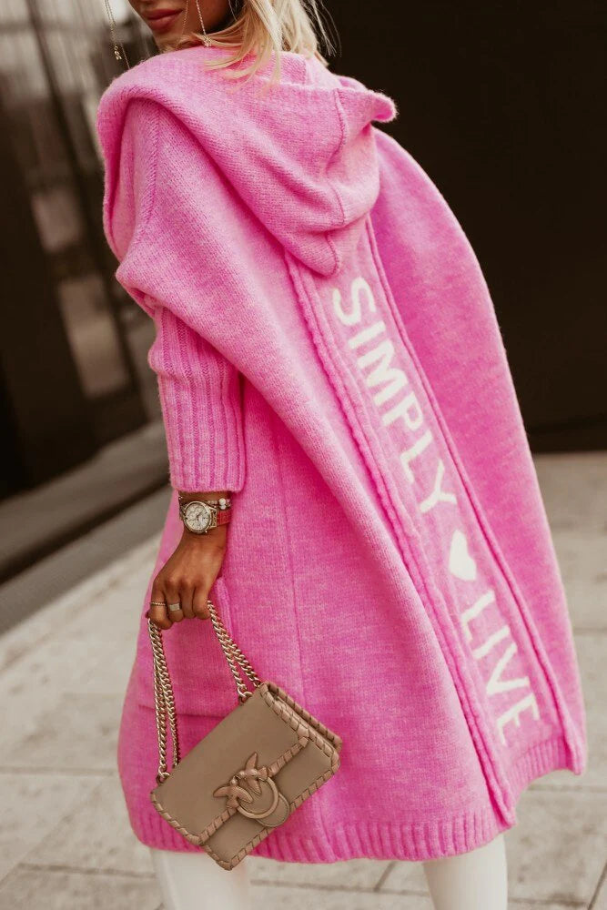 Femme Long Avec Capuche Cardigan – Addis