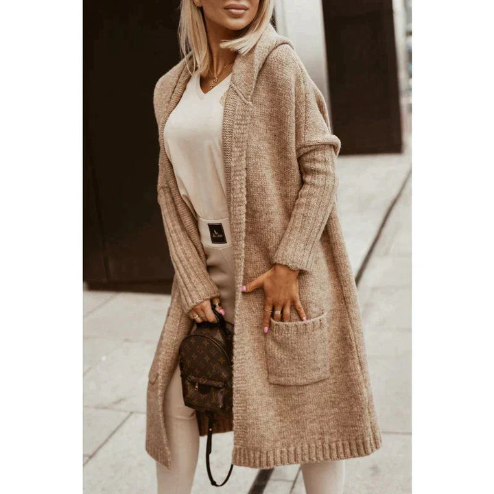 Femme Long Avec Capuche Cardigan – Addis
