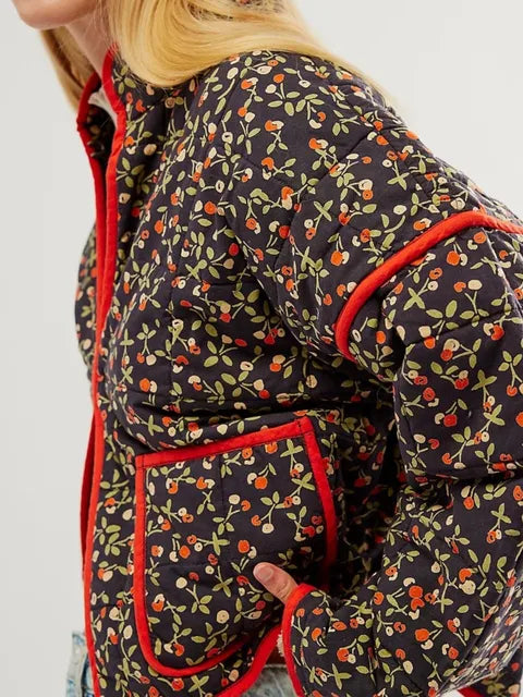 Monique | Manteau vintage avec veste à fleurs