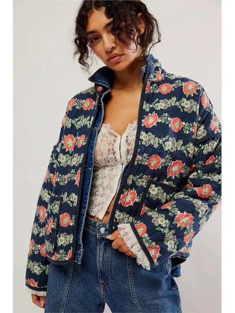 Monique | Manteau vintage avec veste à fleurs