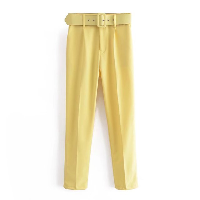 Mikhaela | Pantalon taille haute avec ceinture pour femmes