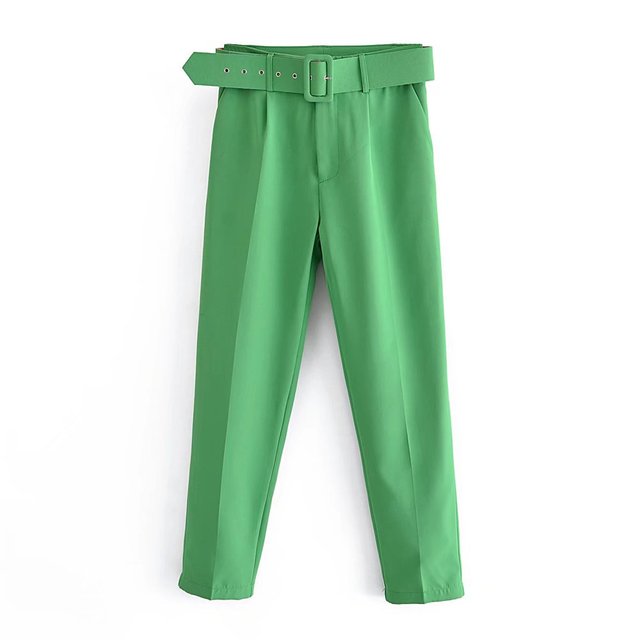 Mikhaela | Pantalon taille haute avec ceinture pour femmes