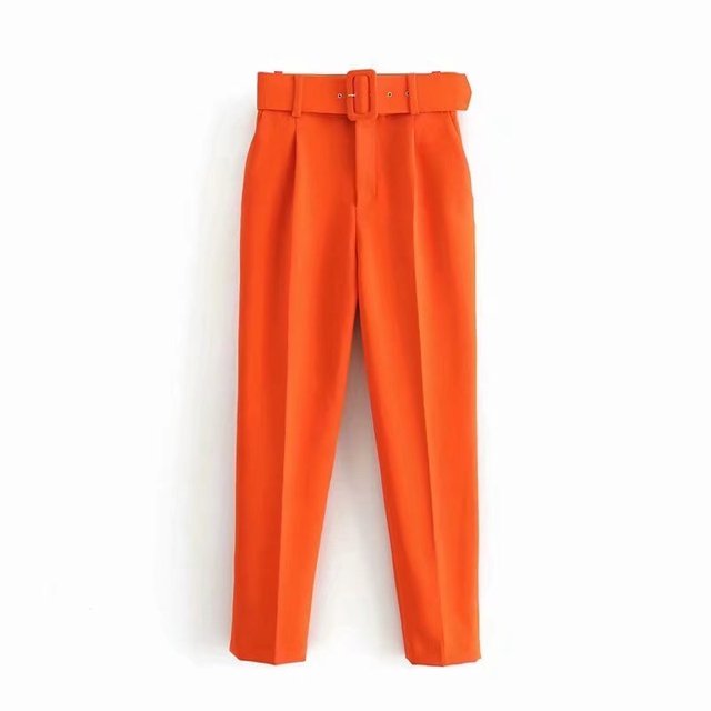 Mikhaela | Pantalon taille haute avec ceinture pour femmes
