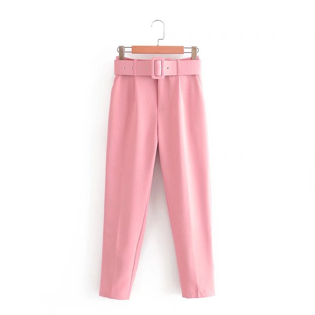 Mikhaela | Pantalon taille haute avec ceinture pour femmes