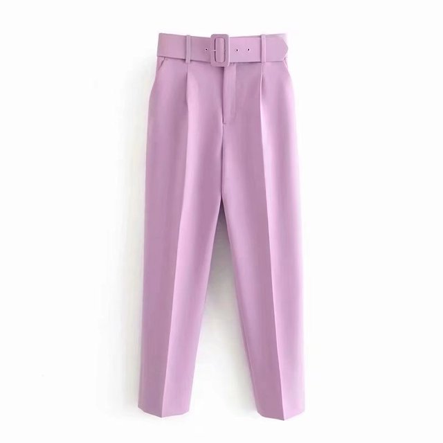 Mikhaela | Pantalon taille haute avec ceinture pour femmes