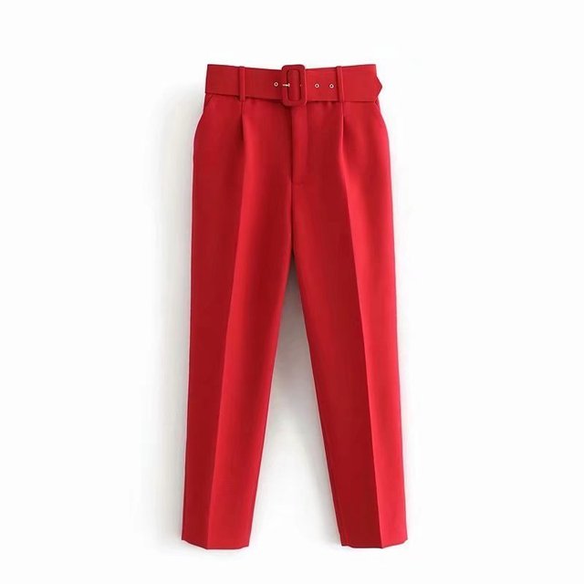 Mikhaela | Pantalon taille haute avec ceinture pour femmes