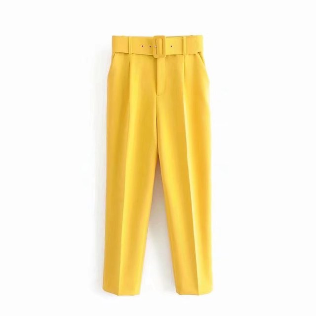 Mikhaela | Pantalon taille haute avec ceinture pour femmes