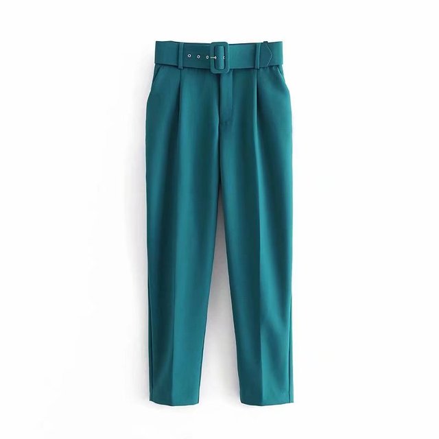 Mikhaela | Pantalon taille haute avec ceinture pour femmes