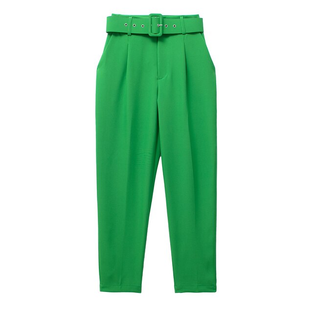 Mikhaela | Pantalon taille haute avec ceinture pour femmes