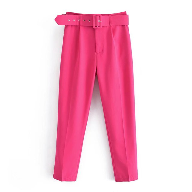 Mikhaela | Pantalon taille haute avec ceinture pour femmes