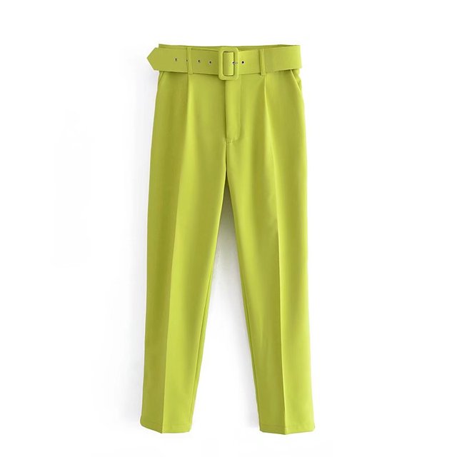 Mikhaela | Pantalon taille haute avec ceinture pour femmes