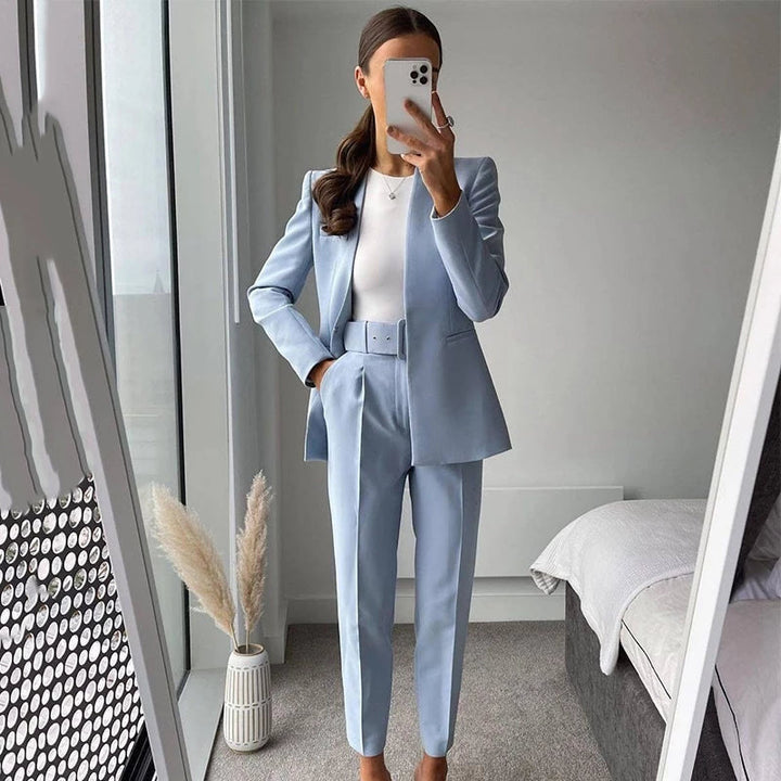 Mikhaela | Pantalon taille haute avec ceinture pour femmes