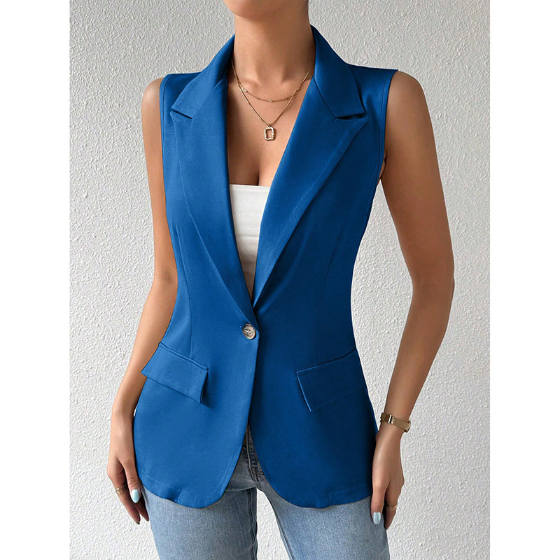 Hazelya - Blazer élégant sans manches à un bouton