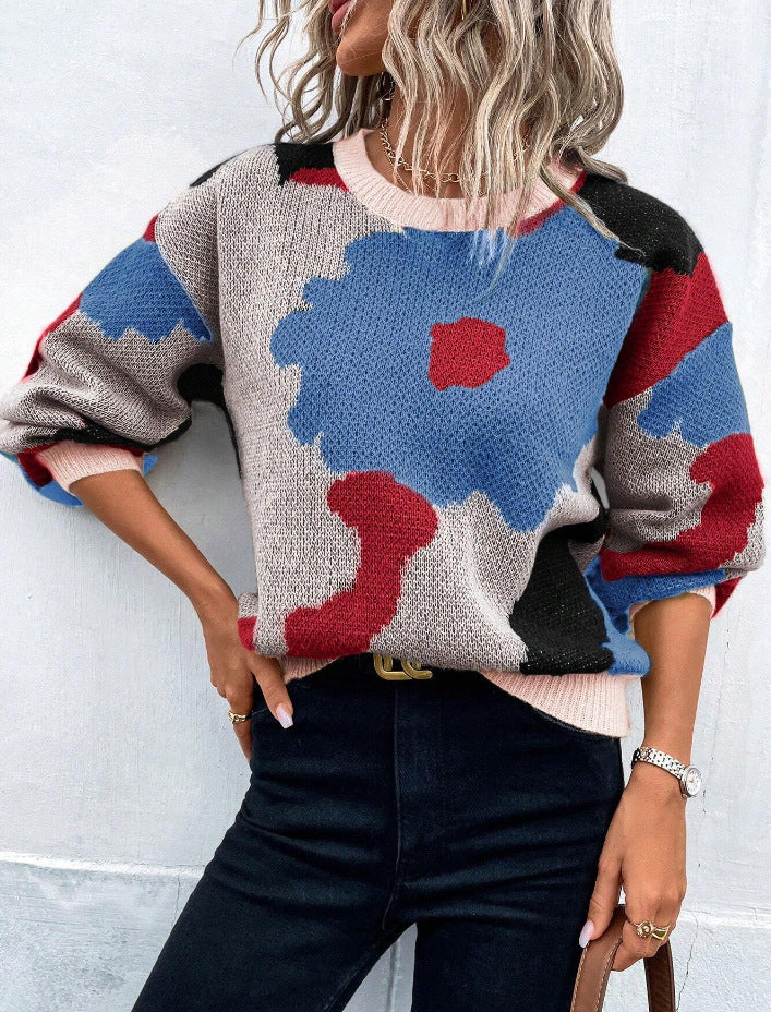 Liselotte - Pull oversize cosy à imprimé floral