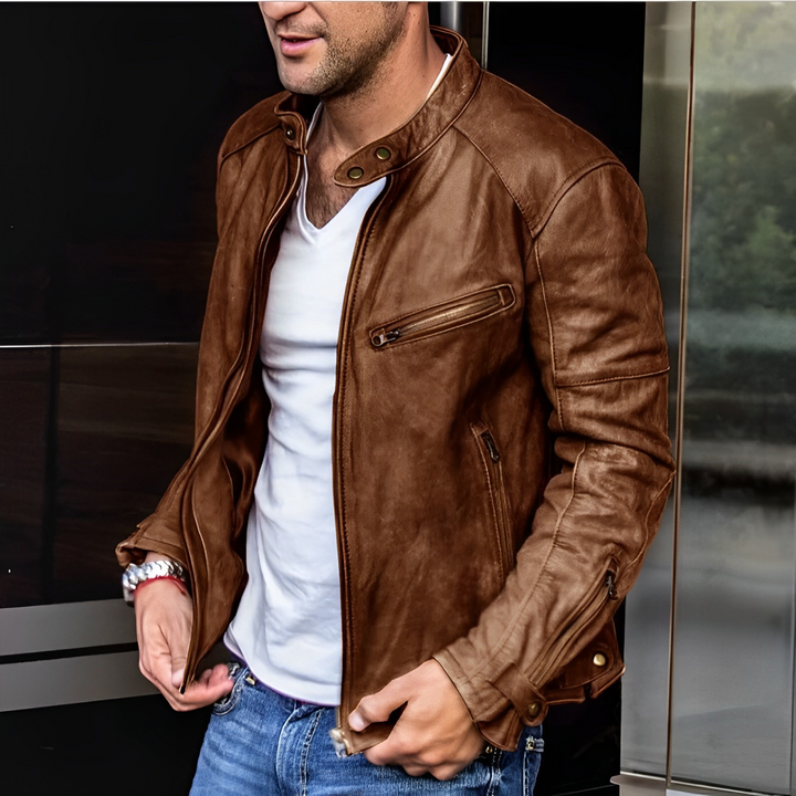 Mikhael | Veste en cuir élégante pour hommes