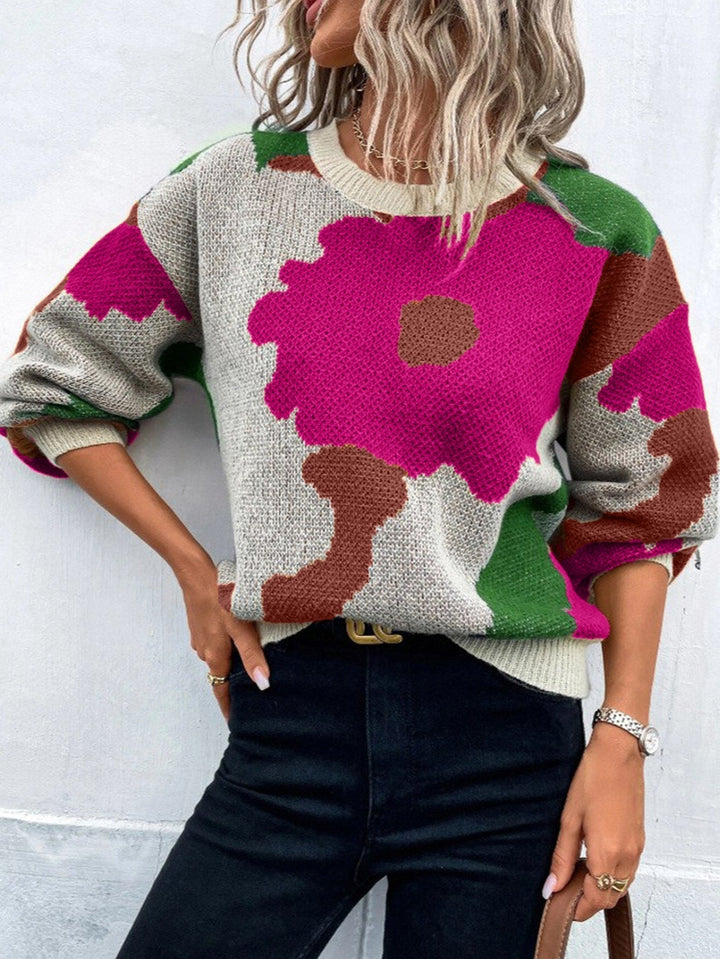 Liselotte - Pull oversize cosy à imprimé floral