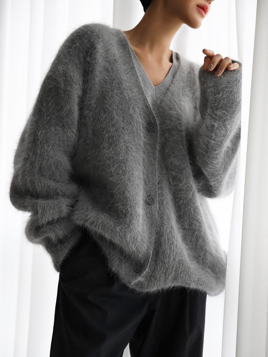 Alyssa - Cardigan élégant ample avec col en V profond
