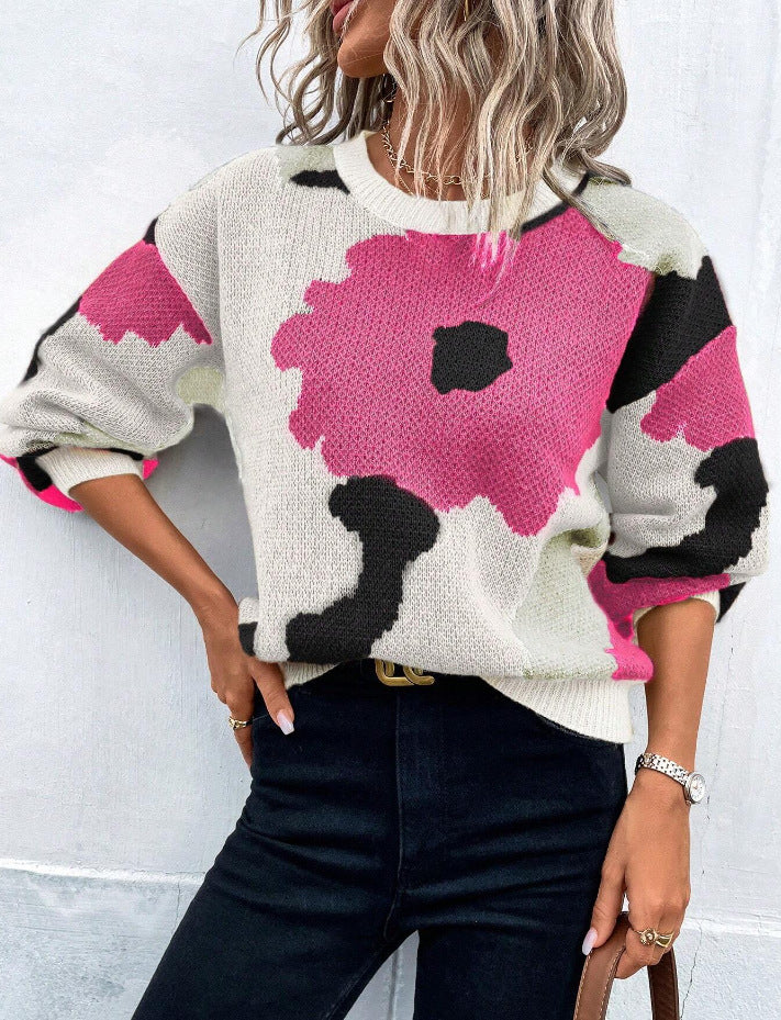 Liselotte - Pull oversize cosy à imprimé floral