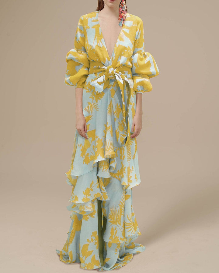 Yamilet | Robe de fête en mousseline de soie imprimée