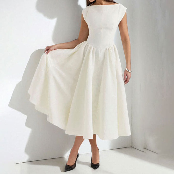 Talia - Robe midi classique à manches courtes