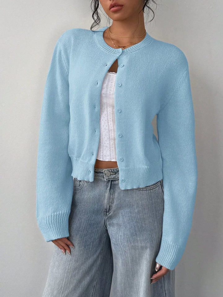 Loretta - Cardigan Court Élégant en Maille avec Boutons