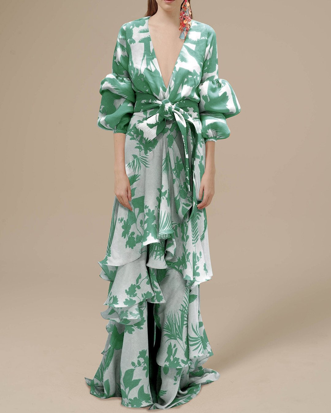 Yamilet | Robe de fête en mousseline de soie imprimée