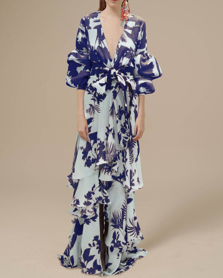Yamilet | Robe de fête en mousseline de soie imprimée