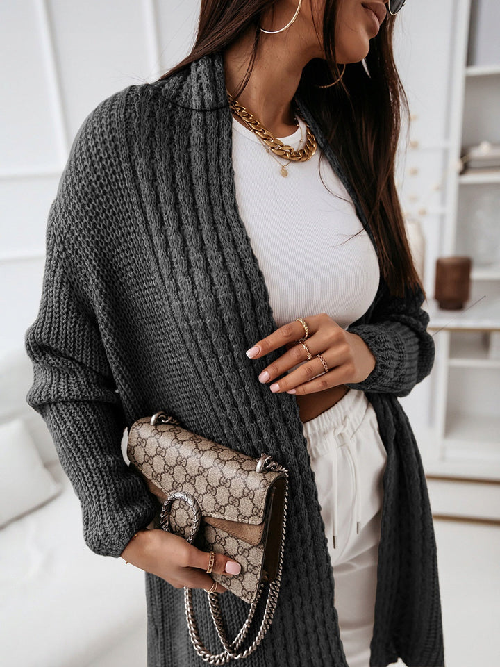 Shanaya - Long cardigan élégant en maille côtelée