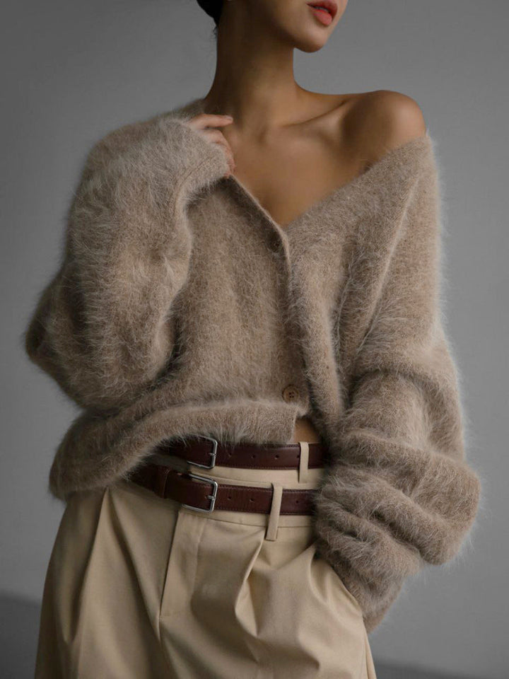 Alyssa - Cardigan élégant ample avec col en V profond