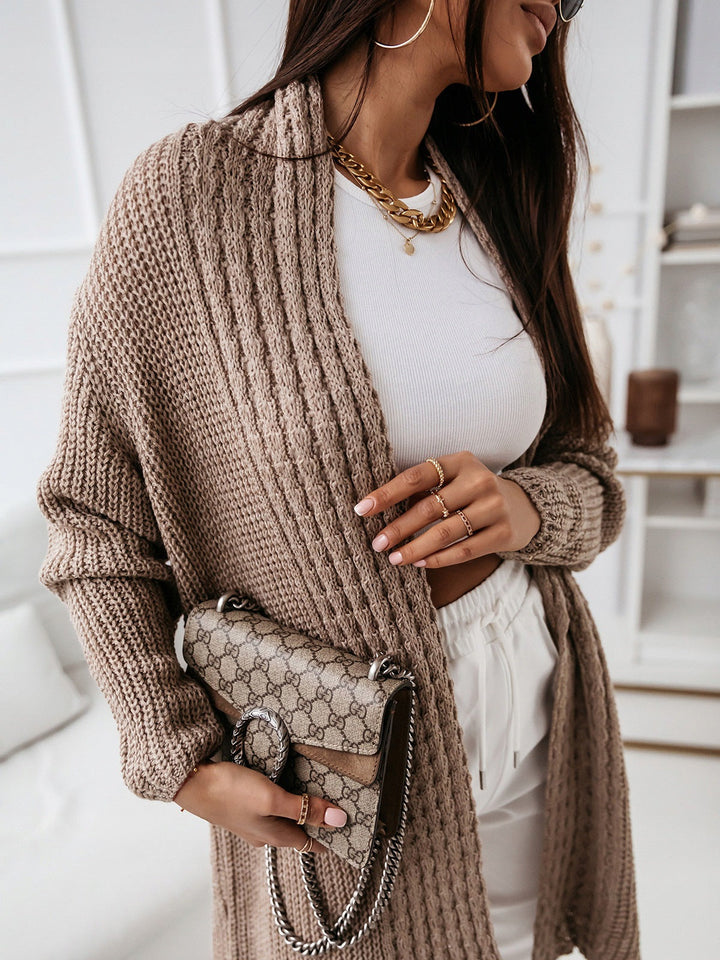 Shanaya - Long cardigan élégant en maille côtelée